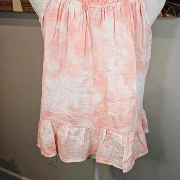 nwot Masgaschoni Pink Tie-Dye Tank Top with Ruffle Hem - Picture 2 of 5